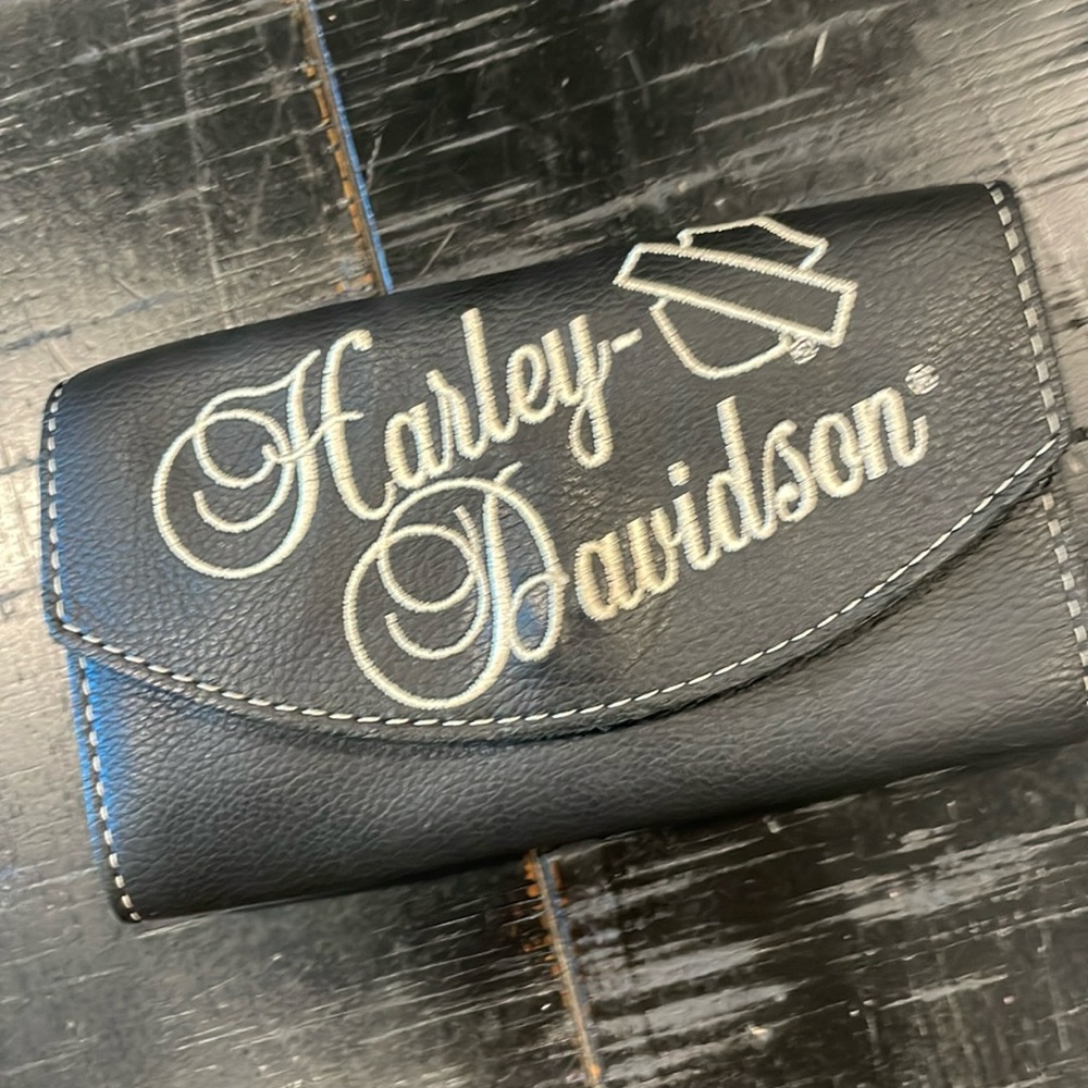 Woman’s leather Harley Davidson, wallet